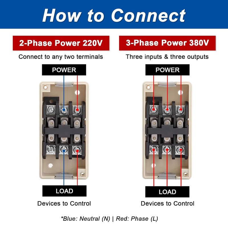 Baomain Self-Locking Push Button Switch 3-Phase 30A 3.7KW, Industrial 3-Pole Heavy Duty,BMBSP-330/TBSP-330 - Image 3